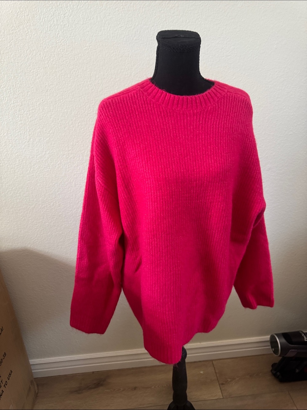 Zara Hot Pink Crewneck Sweater